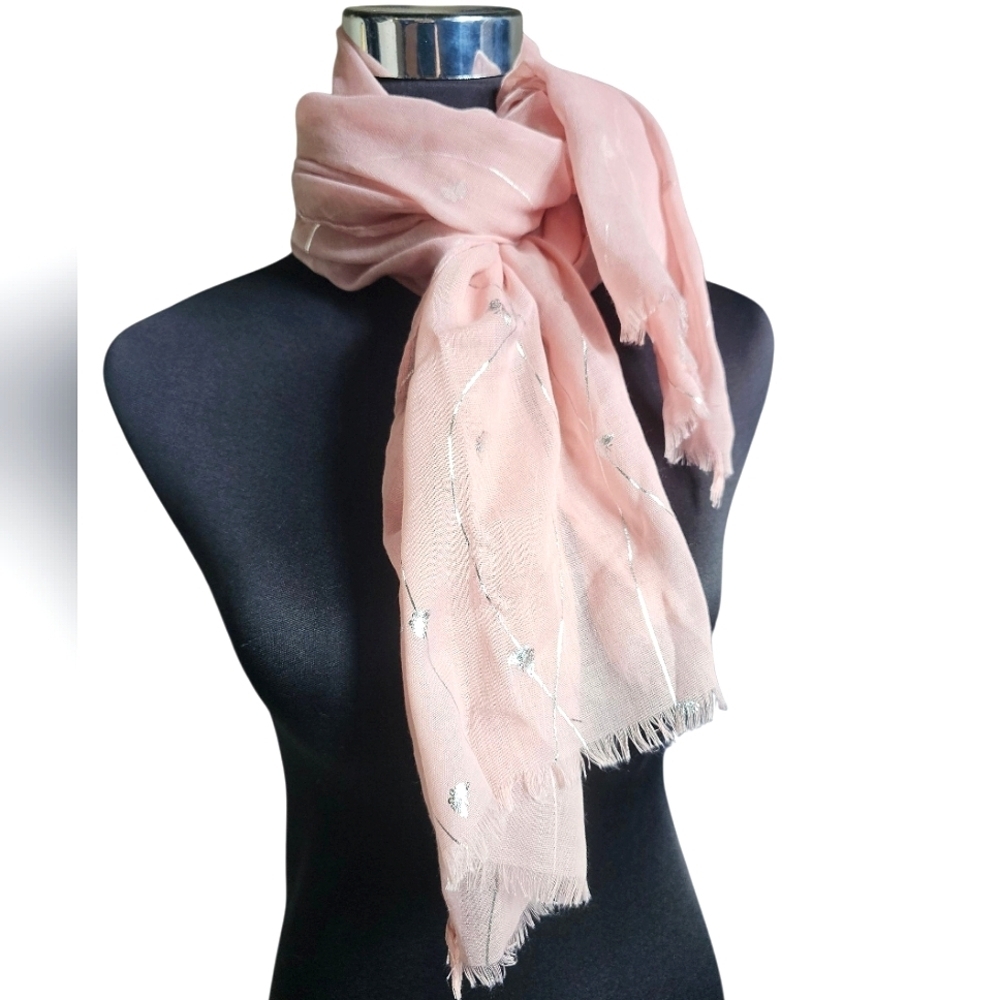 TRIBE Cotton Blend Pastel Pink Scarf NWT